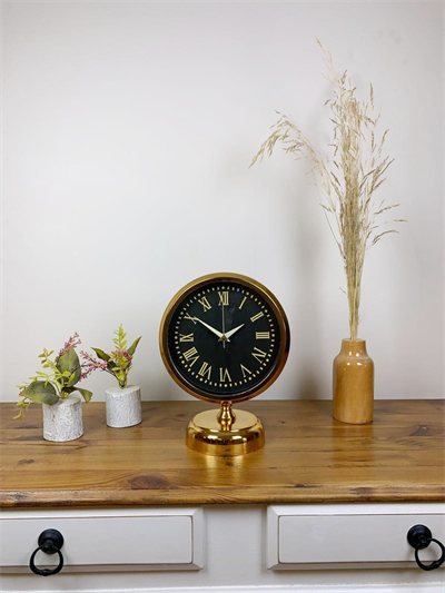 Gold Metal Sade Masa Saati 25×20 cm