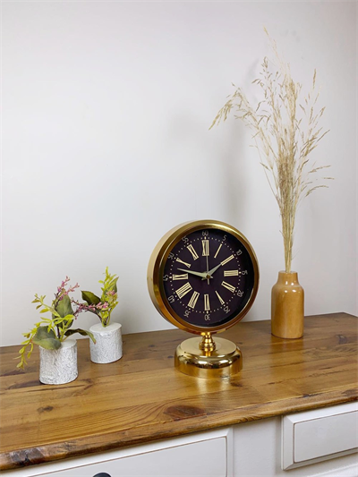 Gold Metal Zarif Masa Saati 25×20 cm