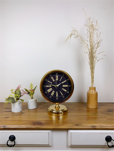 Gold Metal Zarif Masa Saati 25×20 cm