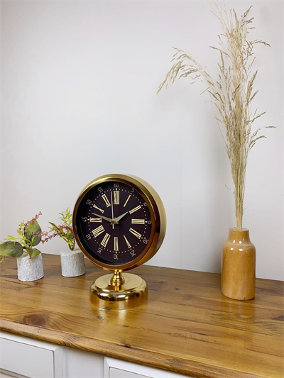 Gold Metal Zarif Masa Saati 25×20 cm