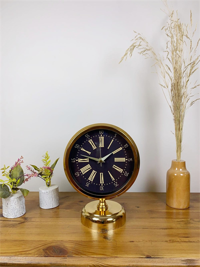 Gold Metal Zarif Masa Saati 25×20 cm