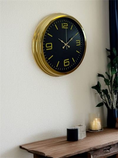 Gold Modern Rakamlı 40 Cm Metal Duvar Saati