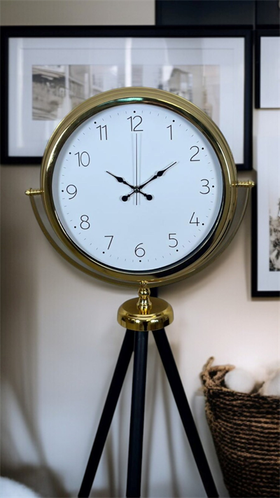 Gold Premium Dekoratif Tripod Ayaklı Saat