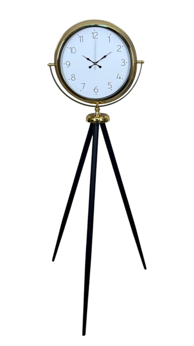Gold Premium Dekoratif Tripod Ayaklı Saat