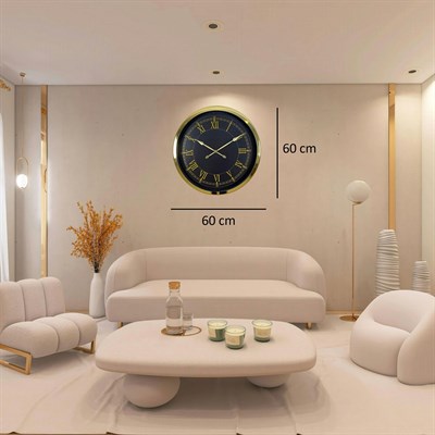 Gold Prestij Roma 60 x 60 Cm Metal Duvar Saati