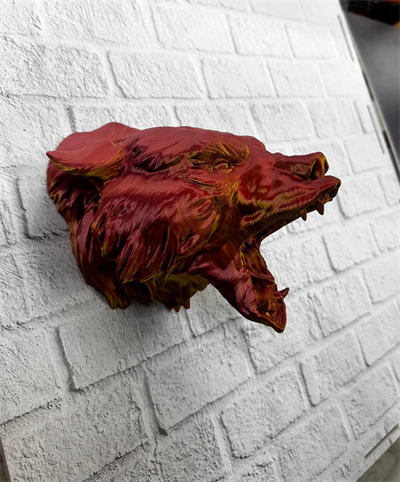 Gold Red Jaguar Başı Duvar Aksesuarı Asılabilir Dekoratif 20x16 cm