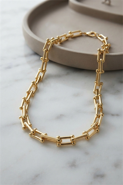Gold Renk Pirinç Tifani Model Kadın Kolye