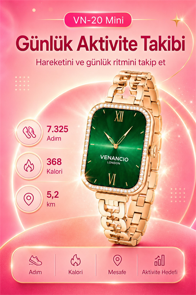Gold Renk Tasarımlı Akıllı Saat Çoklu Kordonlu Dokunmatik Ekran Günlük Kullanım