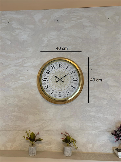 Gold Zarif 40 Cm Metal Duvar Saati