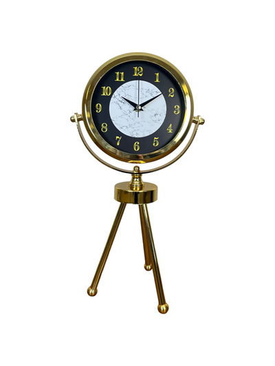 Golden Marble Üç Ayaklı Metal Masa Saati