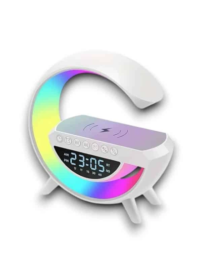 Google Dijital Kablosuz Şarj Özellikli Bluetooth Hoparlör Gece Lambası