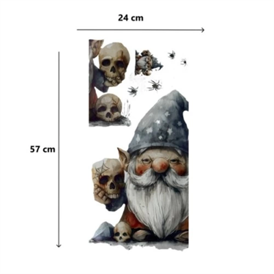 Gotik Cüce ve Kafatası Halloween Duvar Sticker Seti