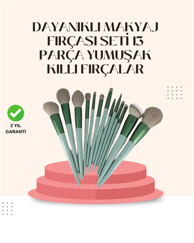 Göz Farı Allık Fondöten İçin Uygun 13lü Makyaj Fırçası Seti Kompakt Tasarım