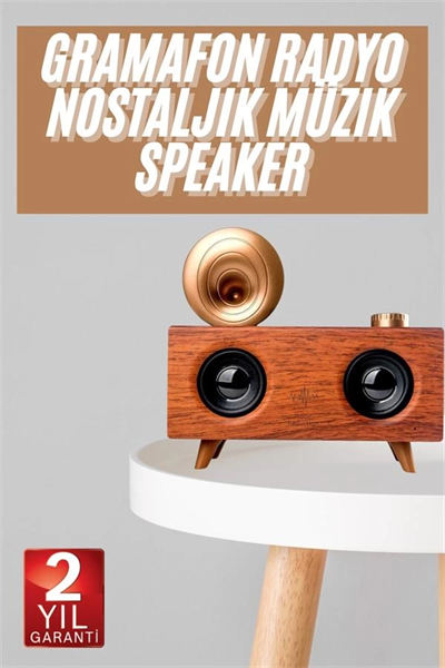 Gramafon Nostaljik Radyo Yüksek Ses Kalitesi USB TF Kart Aux