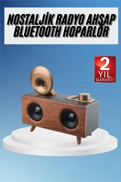 Gramafon Radyo Bluetooth Hoparlör Nostaljik Radyo FM Radyo