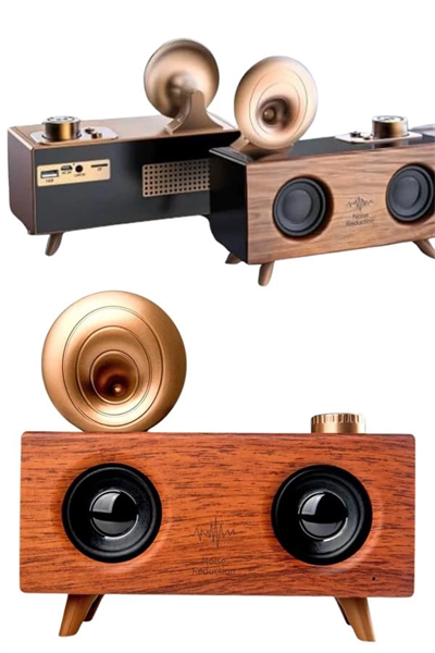 Gramafon Radyo Bluetooth Hoparlör Nostaljik Radyo FM Radyo