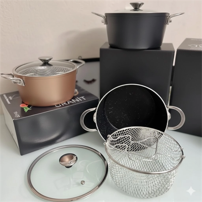 Granit Yanmaz Ve Yapışmaz Fritöz Kızartma Tenceresi 22cm