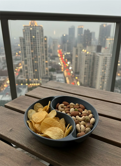 Gri Çerezlik Kase Seti Modern Bölmeli Sunum Tasarımı