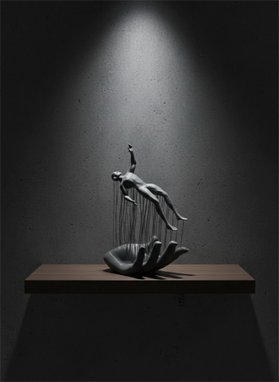 Gri El İnsan Figürü Minimal ve Anlamlı Dekoratif Biblo Modern Ev Dekorasyonu