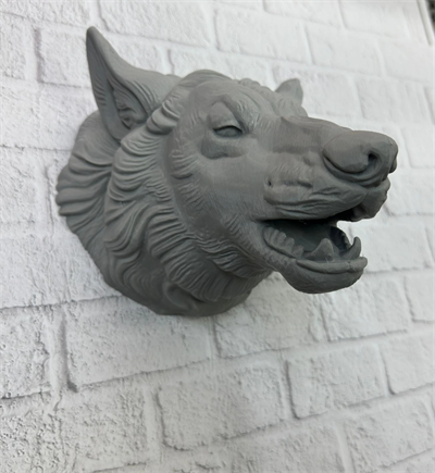 Gri Kurt Duvar Dekoru Asılabilir Dekoratif Heykel Tasarım