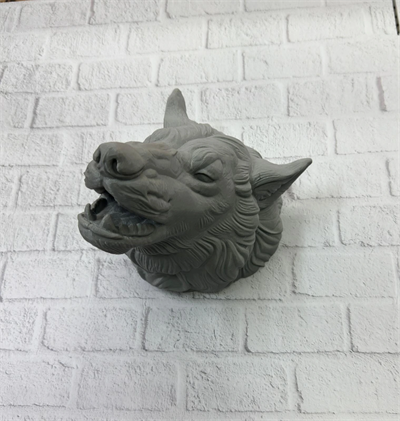 Gri Kurt Duvar Dekoru Asılabilir Dekoratif Heykel Tasarım