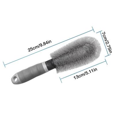 Gri Oto Jant Temizleme Fırçası – Ergonomik Saplı, Lastik ve Jant Detay Temizliği İçin Güçlü Kıllı Fırça (3936)