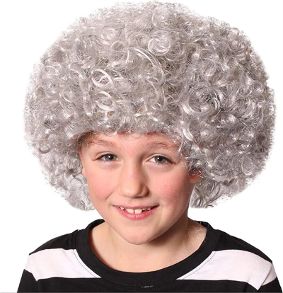 Gri Renk Kabarık Bonus Peruk Afro Takma Saç