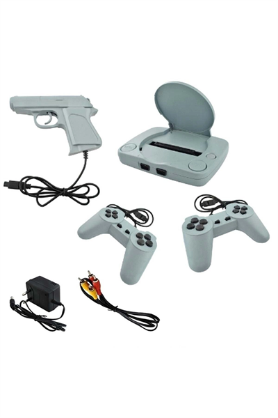 Gri Renkli 8 Bit Klasik Oyun Konsolu Retro TV Bağlantılı RCA Çıkışlı Kablolu Oyun Cihazı