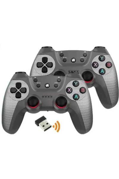 Gri bluetooth bağlantılı kablosuz gamepad 2 adet PC uyumlu garantisiz - Elektronik