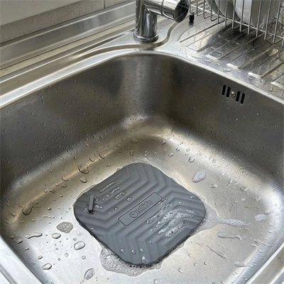 Gri kare Evye Gider Koku Önleyici Silikon Mat – Lavabo Süzgeç Ve Haşere Engelleyici Bx40