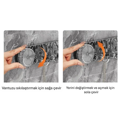 Güçlü Lüks Vantuzlu Askılık