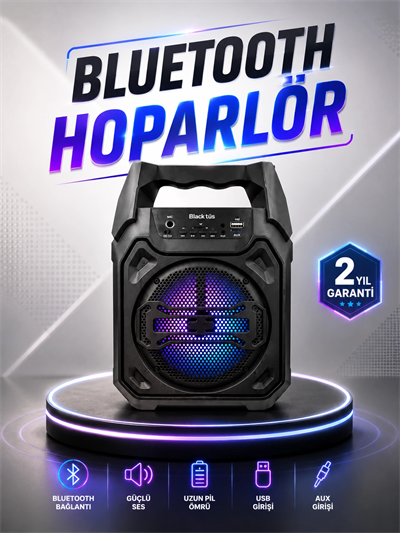 Güçlü ve Şarj Edilebilir Bluetooth Hoparlör 6.5 İnç
