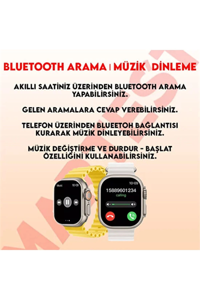 Gümüş Kasa ve Turuncu Silikon Kordonlu Akıllı Saat, Nabız ve Uyku Takibi Özellikli