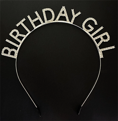 Gümüş Kristal Taşlı Birthday Girl Doğum Günü Tacı İthal Ürün A Kalite 17x16 Cm Bx40