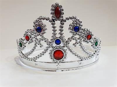 Gümüş Renk Plastik Prenses Tacı Kraliçe Tacı 60 cm (3936)