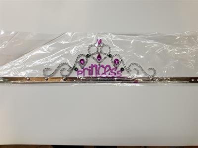 Gümüş Renk Prenses Yazılı Parti Tacı 60 cm (3936)