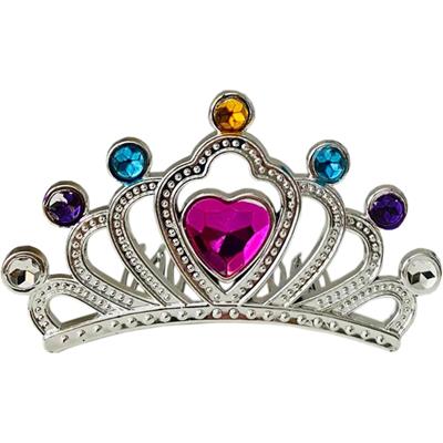 Gümüş Renk Taraklı Model Prenses Kraliçe Tacı 1 No 12x7 cm (3936)