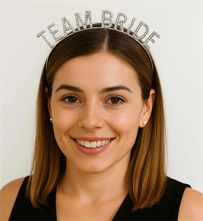 Gümüş Renk Team Bride Taç Plastik – Gelin Ve Nedime Tacı Bx40