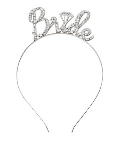 Gümüş Renkli Taşlı “bride” Gelin Tacı – El Yazısı Yazı Tipiyle