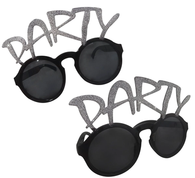 Gümüş Simli Party Yazılı Parti Gözlüğü Show 15x7 Cm Bx40