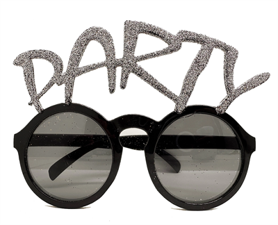 Gümüş Simli Party Yazılı Parti Gözlüğü Show 15x7 Cm Bx40