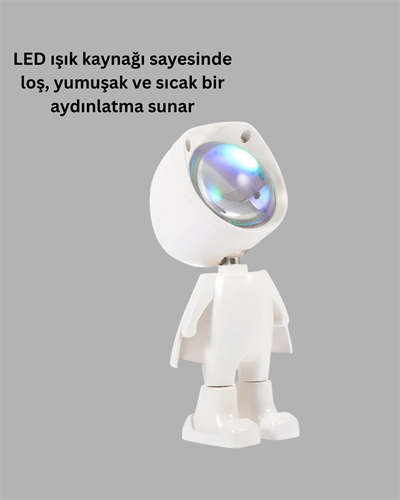 Gün Batımı Efekti Sunan Astronot LED Masa Lambası Yeni Nesil