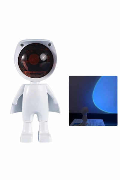 Gün Batımı Lambası Işık Arka Plan Projektör Sevimli Astronot Enerji Tasarruflu