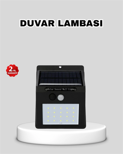 Güneş Enerjili 20 LED Hareket Sensörlü Lamba – IP65 Su Geçirmez Dış Mekan Aydınlatma
