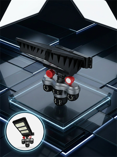 Güneş Enerjili 3 Lens Akıllı Güvenlik Kamerası LED Projektörlü Dış Mekan Koruma Sistemi