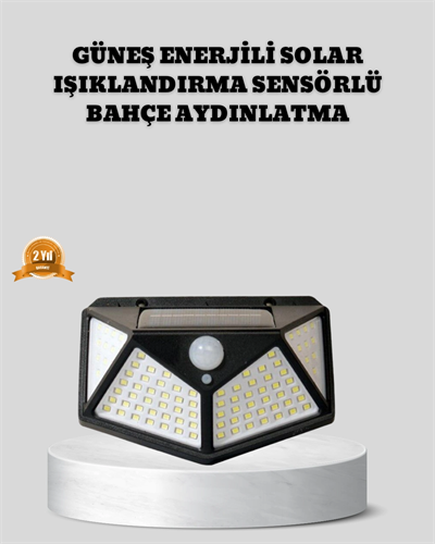 Güneş Enerjili Aydınlatma 100 LED Sensörlü Solar Dış Mekan Lamba