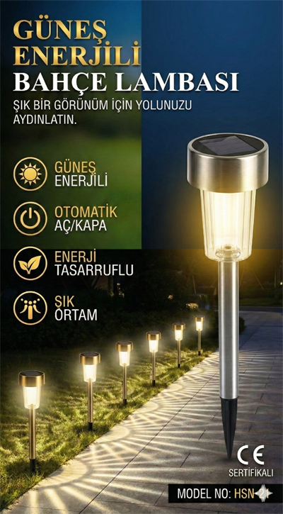 Güneş Enerjili Bahçe Lambası Plastik Saplama 10lu Set