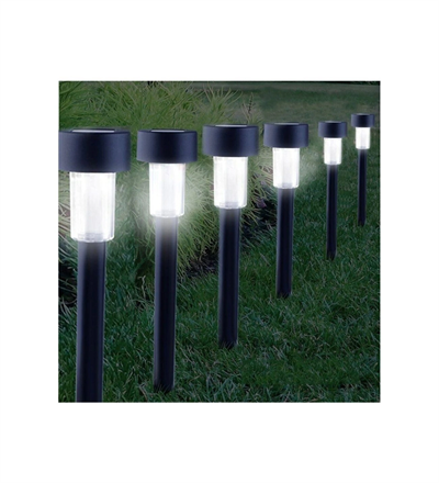 Güneş Enerjili Bahçe Lambası Plastik Saplama 10lu Set