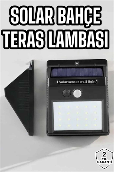 Güneş Enerjili Bahçe Lambası Solar Gece Aydınlatma Sensörlü Lamba