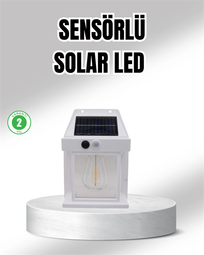 Güneş Enerjili Dış Mekan Sensörlü Duvar Lambası IP65 Su Geçirmez